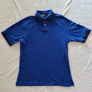 Vintage 1998 Medium Dockers Men's Golf Polo Navy Blue Short Sleeve Shirt
